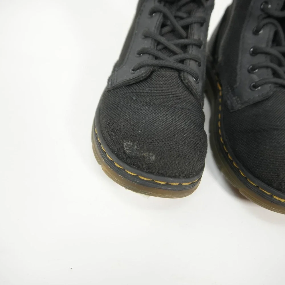 Dr. Martens Canvas Combs J JY004 Kids 13 Black Utility Combat Boots Side Zip
